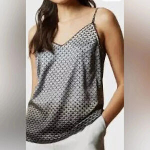 Ted Baker Women’s Cariina Masquerade Crochet Loop Trim Cami Satin Tank Top S EUC